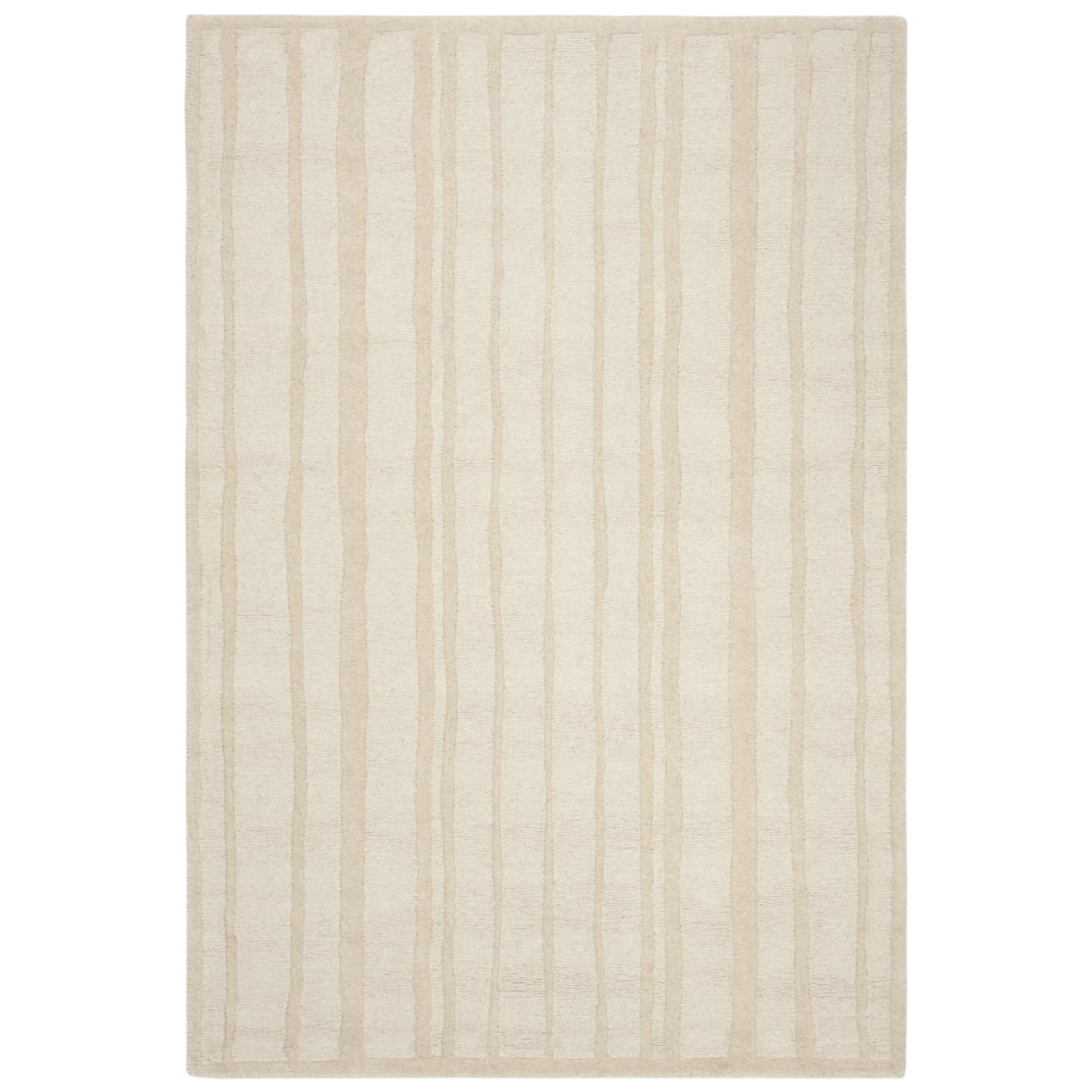 Fossil Gray Wool Tufted Reversible Rectangular Rug 4' x 6'