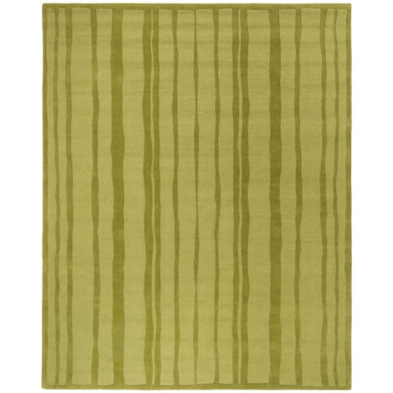 SAFAVIEH Martha Stewart Freehand Stripe Wool Area Rug, Mossy Rock, 5' x 8'