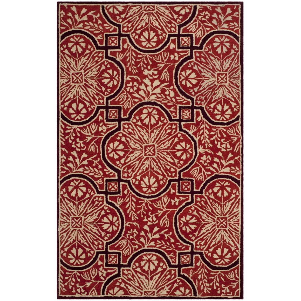 Elegant Hand-Tufted Rectangular Blue Wool Area Rug, 8' x 10'