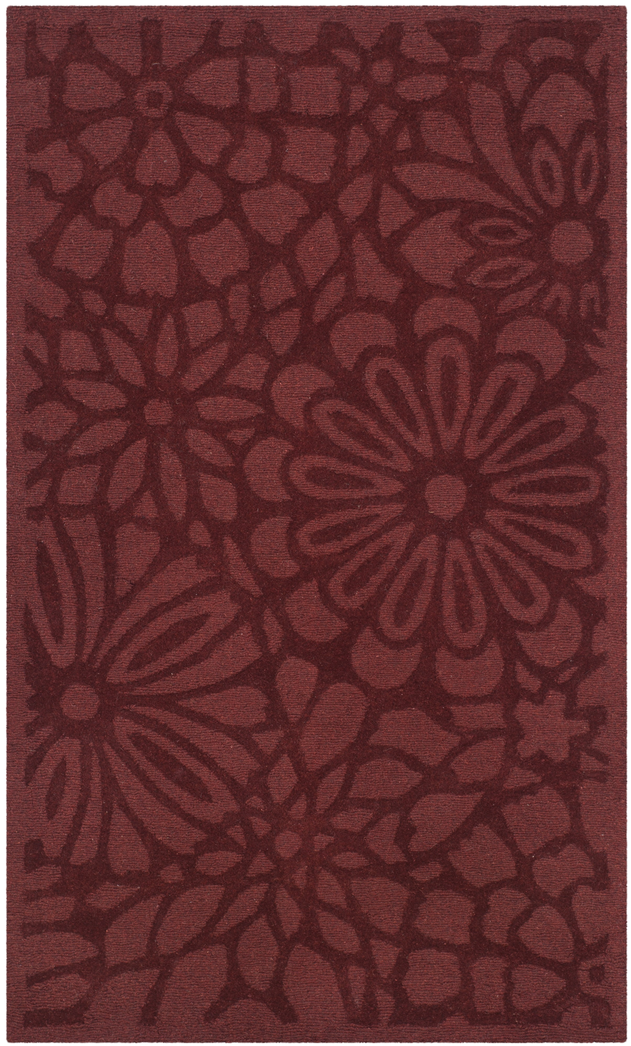 SAFAVIEH Martha Stewart Full Bloom Area Rug, Vermillon, 3' x 5 ...