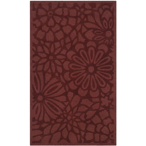 SAFAVIEH Martha Stewart Full Bloom Area Rug, Vermillon, 3' x 5'