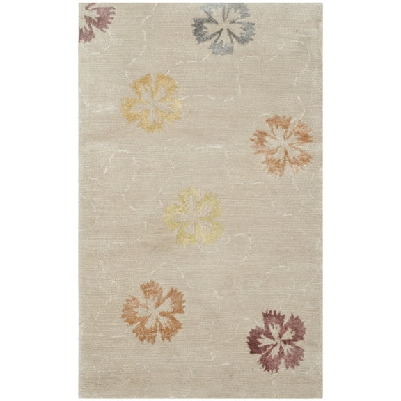 SAFAVIEH Martha Stewart Garland Blush Floral Area Rug, Blush/Beige, 3'9" x 5'9"