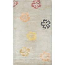 SAFAVIEH Martha Stewart Garland Blush Floral Area Rug, Pearl/Grey, 3'9" x 5'9"