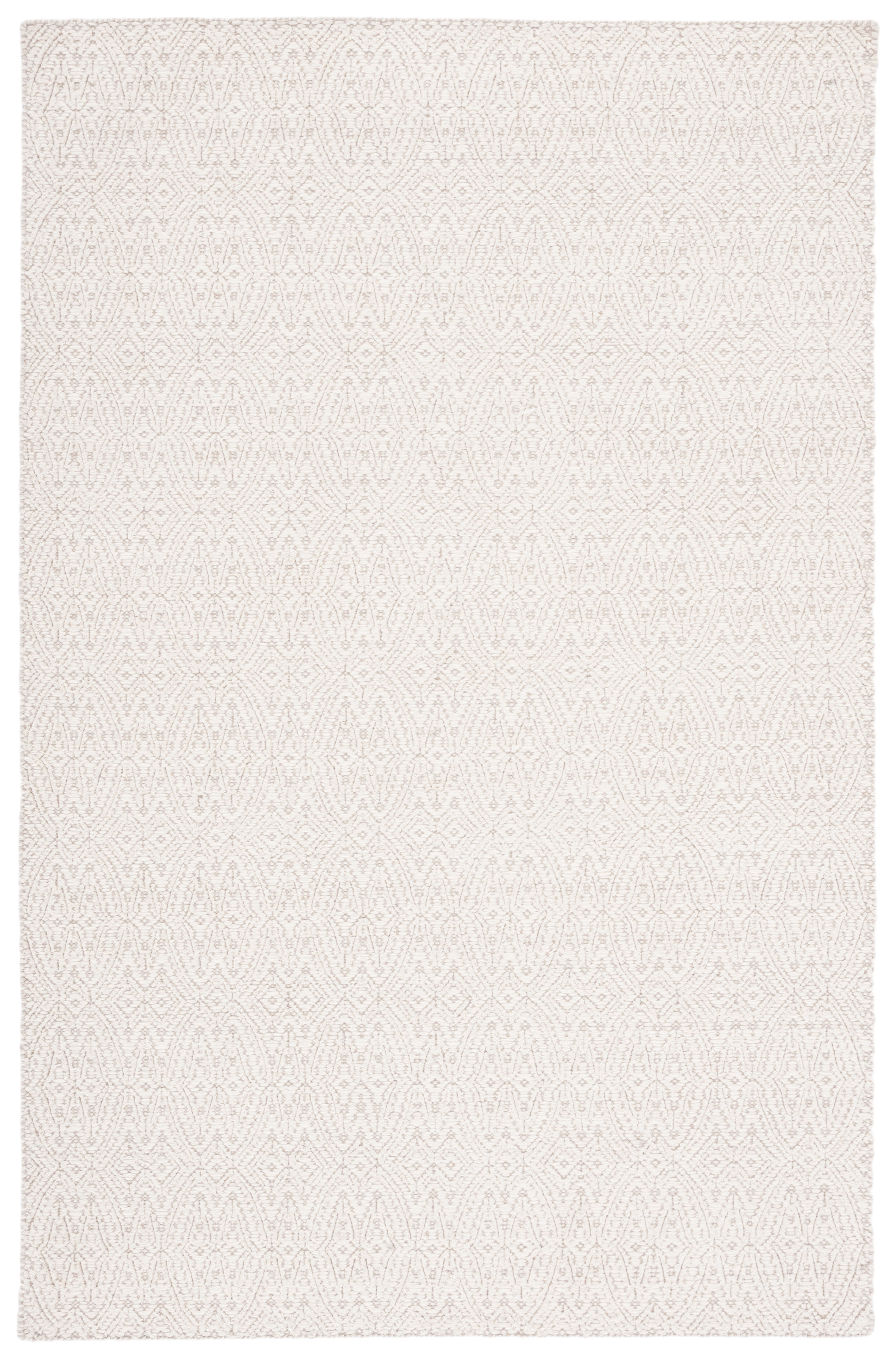 Hand-Knotted Ivory Wool Rectangular Area Rug 8' x 10'