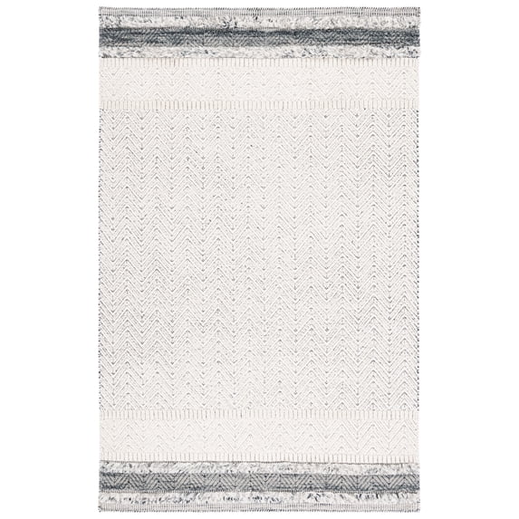 SAFAVIEH Martha Stewart Geometric Area Rug, Ivory/Grey, 4' x 6'