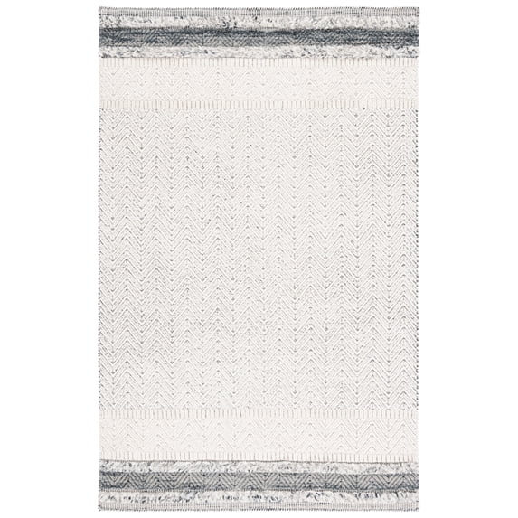 SAFAVIEH Martha Stewart Geometric Area Rug, Ivory/Grey, 9' x 12'