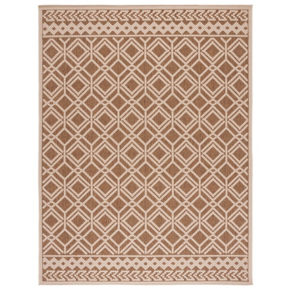 SAFAVIEH Martha Stewart Geometric Indoor/Outdoor Area Rug, Camel/Beige, 8' x 10'