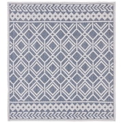 SAFAVIEH Martha Stewart Geometric Indoor/Outdoor Area Rug, Grey/Ivory, 6'7" x 6'7" Square