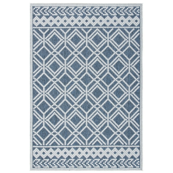 SAFAVIEH Martha Stewart Geometric Indoor/Outdoor Area Rug, Grey/Ivory, 9' x 12'