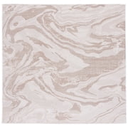 SAFAVIEH Martha Stewart Geometric Indoor/Outdoor Area Rug, Ivory/Beige, 6'7" x 6'7" Square