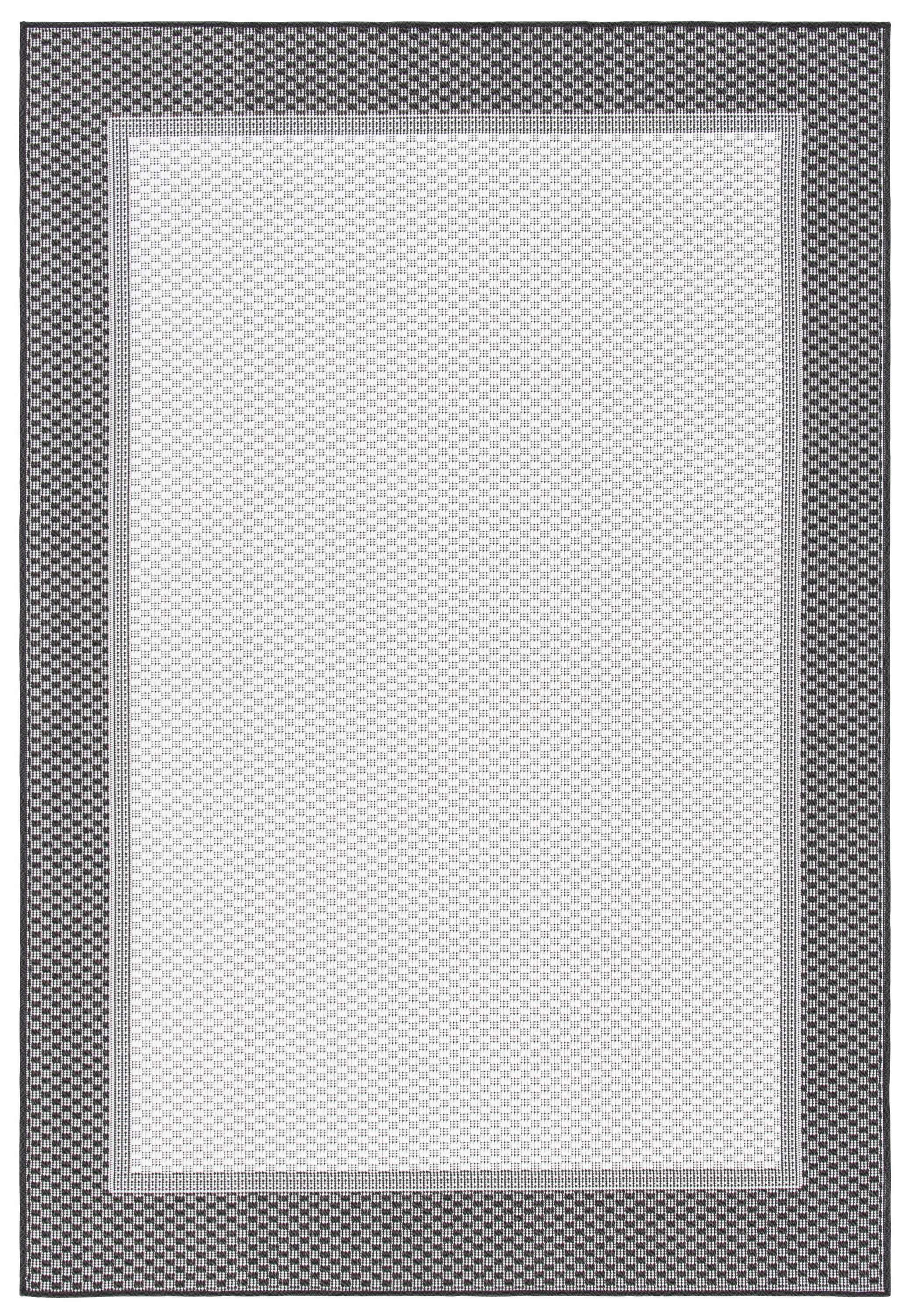 SAFAVIEH Martha Stewart Geometric Indoor/Outdoor Area Rug, Ivory/Charcoal, 4'5" x 6'5"