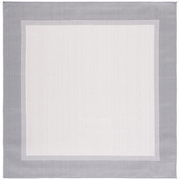 SAFAVIEH Martha Stewart Geometric Indoor/Outdoor Area Rug, Ivory/Charcoal, 6'7" x 6'7" Square