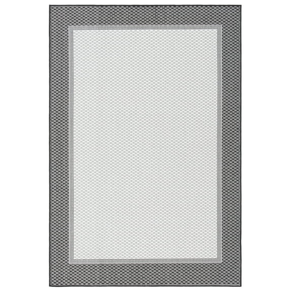 SAFAVIEH Martha Stewart Geometric Indoor/Outdoor Area Rug, Ivory/Charcoal, 9' x 12'