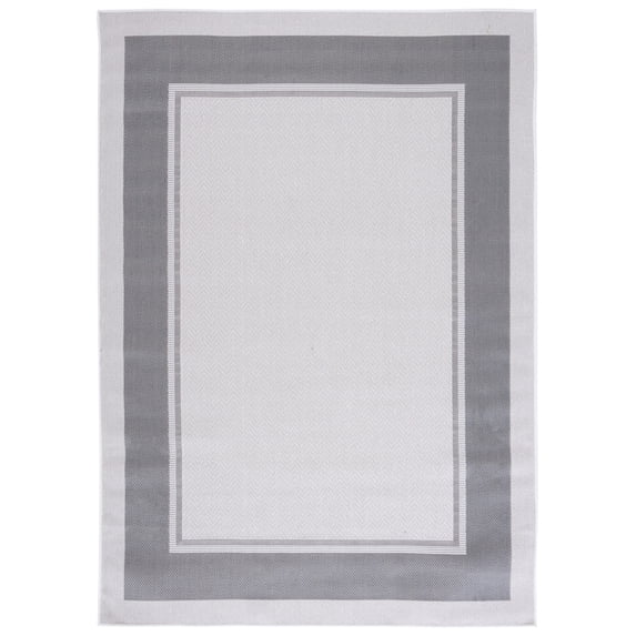 SAFAVIEH Martha Stewart Geometric Indoor/Outdoor Area Rug, Ivory/Grey, 4'5" x 6'5"