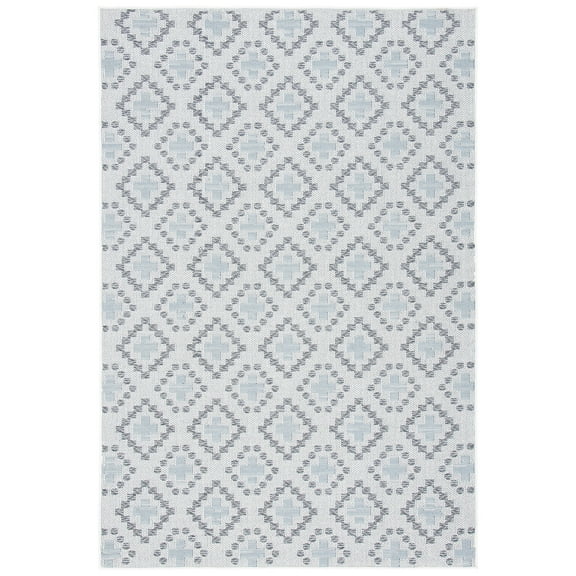 SAFAVIEH Martha Stewart Geometric Indoor/Outdoor Area Rug, Ivory/Grey, 4'5" x 6'5"