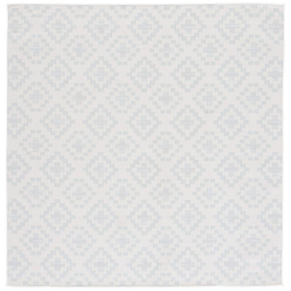 SAFAVIEH Martha Stewart Geometric Indoor/Outdoor Area Rug, Ivory/Grey, 6'7" x 6'7" Square