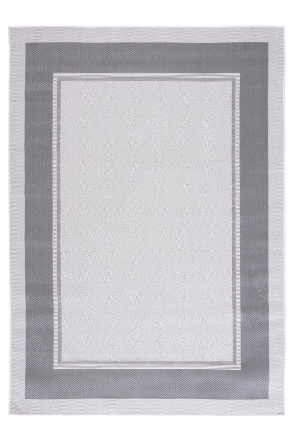 SAFAVIEH Martha Stewart Geometric Indoor/Outdoor Area Rug, Ivory/Grey, 6'7" x 8'7"