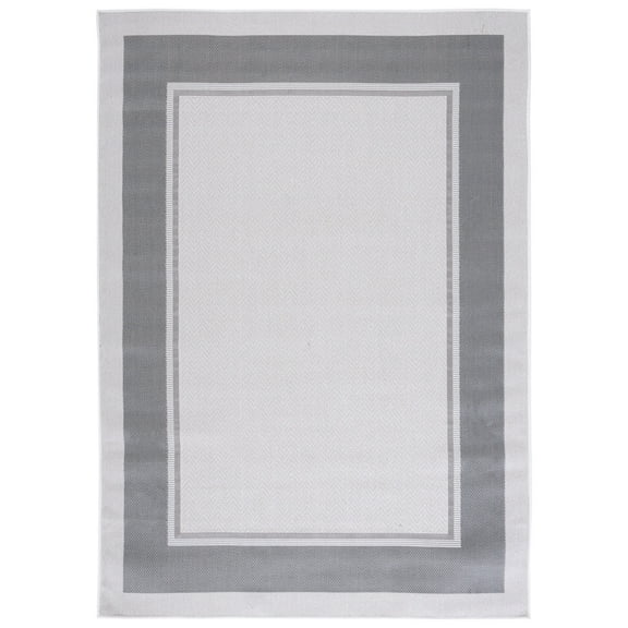 SAFAVIEH Martha Stewart Geometric Indoor/Outdoor Area Rug, Ivory/Grey, 8' x 10'