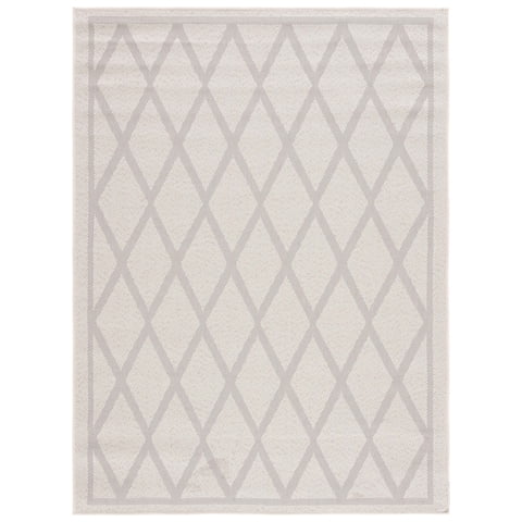SAFAVIEH Martha Stewart Geometric Indoor/Outdoor Area Rug, Ivory/Light Grey, 5'1" x 7'
