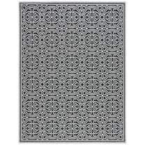 SAFAVIEH Martha Stewart Geometric Indoor/Outdoor Area Rug, Light Grey/Charcoal, 6'7" x 9'