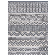 SAFAVIEH Martha Stewart Geometric Indoor/Outdoor Area Rug, Navy/Cream, 6'7" x 8'7"