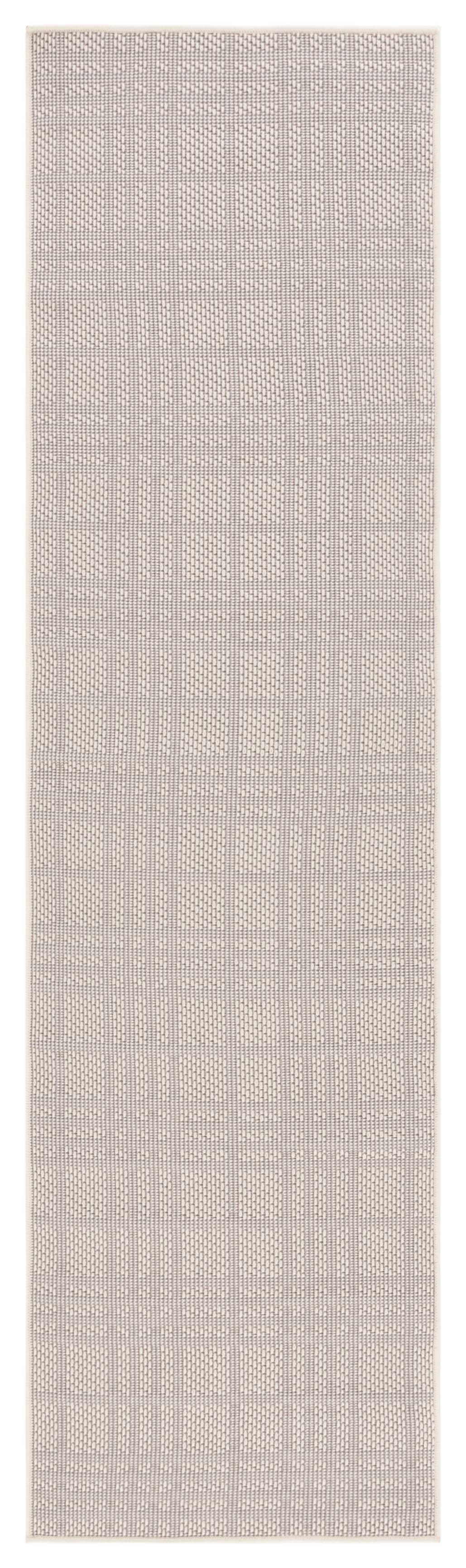 Ivory Flat Woven Synthetic Washable Runner Rug
