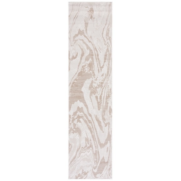 SAFAVIEH Martha Stewart Geometric Indoor/Outdoor Runner Rug, Ivory/Beige, 9' x 2'2"