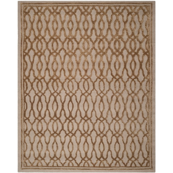 SAFAVIEH Martha Stewart Geometric Overlap Bordered Area Rug, Brown/Bronze, 8' x 10'