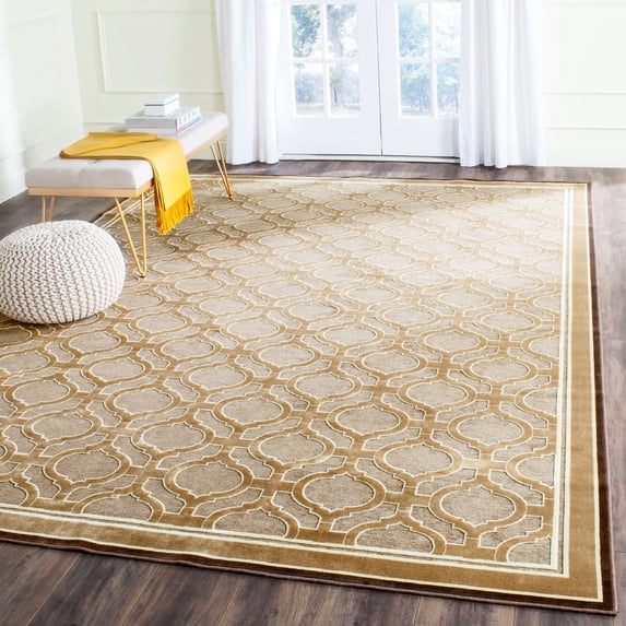 SAFAVIEH Martha Stewart Geometric Quatrefoil Bordered Area Rug, Spud, 8'10" x 12'2"
