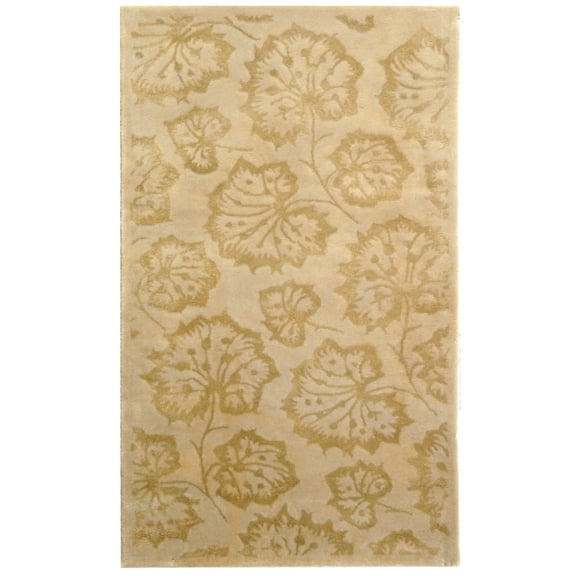SAFAVIEH Martha Stewart Geranium Leaf Floral Area Rug, Hazelnut/Gold, 2'6" x 4'3"