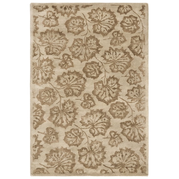 SAFAVIEH Martha Stewart Geranium Leaf Floral Area Rug, Hazelnut/Gold, 3'9" x 5'9"