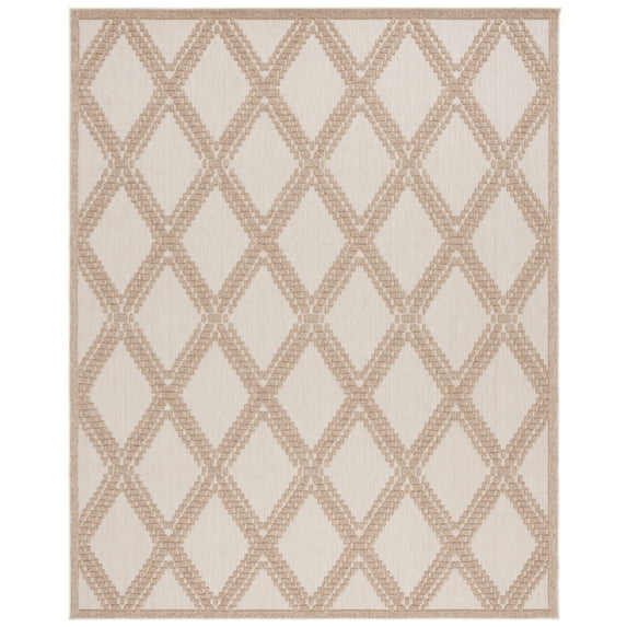 SAFAVIEH Martha Stewart Global Diamond Indoor/Outdoor Area Rug, Beige/Brown, 5'3" x 7'6"