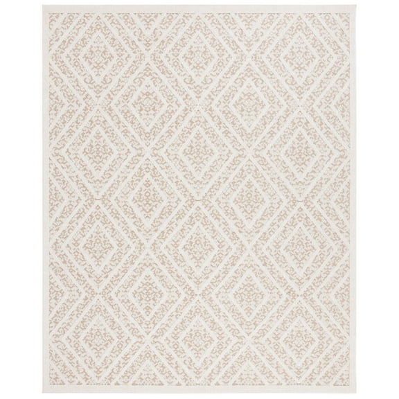 SAFAVIEH Martha Stewart Global Diamond Indoor/Outdoor Area Rug, Light Beige/Brown, 8' x 10'
