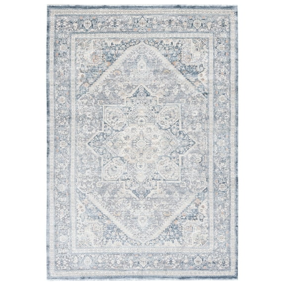 SAFAVIEH Martha Stewart Grove Cosmopolitan Area Rug, Cream/Blue, 5'3" x 7'6"