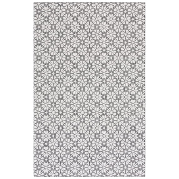 SAFAVIEH Martha Stewart Hampton Diamond Indoor/Outdoor Area Rug, Black, 5'1" x 7'6"