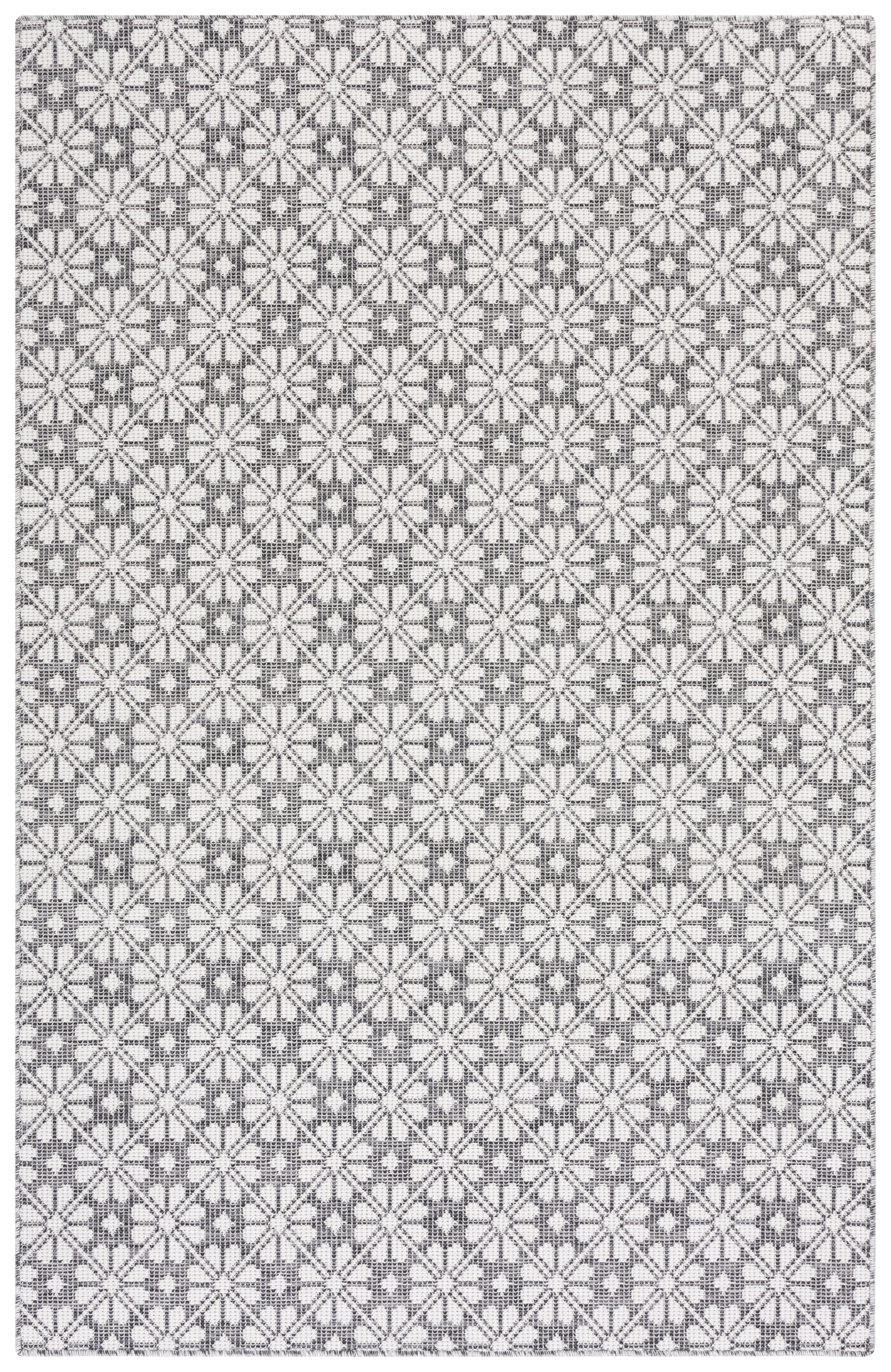 SAFAVIEH Martha Stewart Hampton Diamond Indoor/Outdoor Area Rug, Black, 6'5" x 9'6"