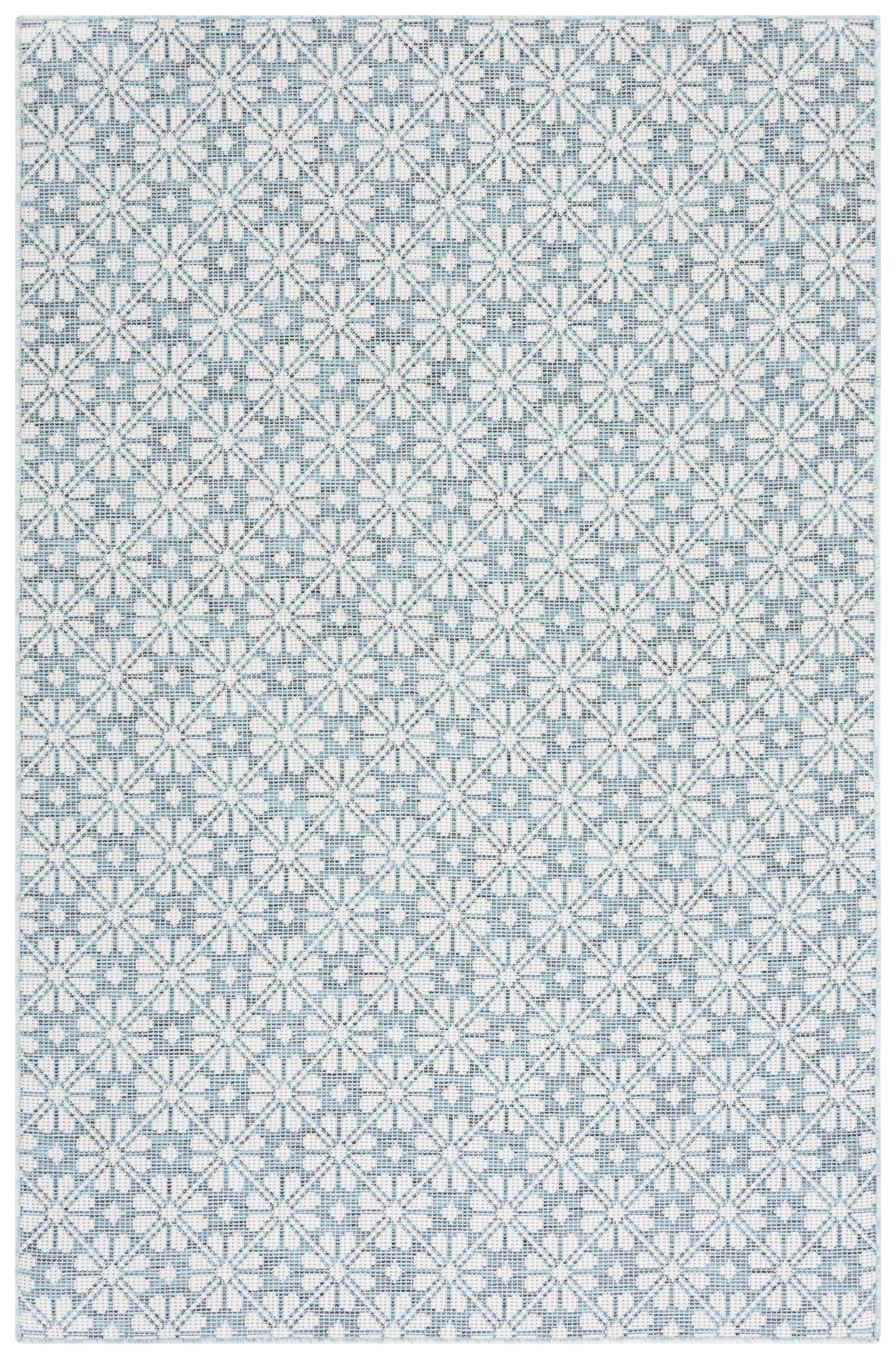 SAFAVIEH Martha Stewart Hampton Diamond Indoor/Outdoor Area Rug, Blue/Beige, 8' x 10'