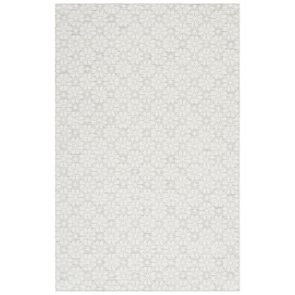 SAFAVIEH Martha Stewart Hampton Diamond Indoor/Outdoor Area Rug, Grey/Ivory, 5'1" x 7'6"