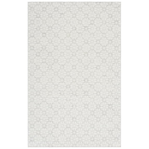 SAFAVIEH Martha Stewart Hampton Diamond Indoor/Outdoor Area Rug, Grey/Ivory, 6'5" x 9'6"