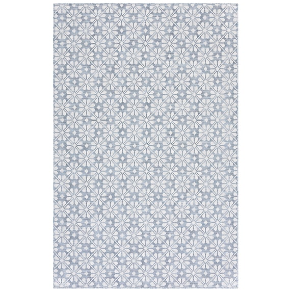SAFAVIEH Martha Stewart Hampton Diamond Indoor/Outdoor Area Rug, Navy/Ivory, 5'1" x 7'6"