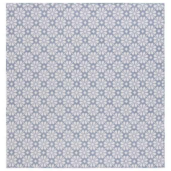 SAFAVIEH Martha Stewart Hampton Diamond Indoor/Outdoor Area Rug, Navy/Ivory, 6'5" x 6'5" Square