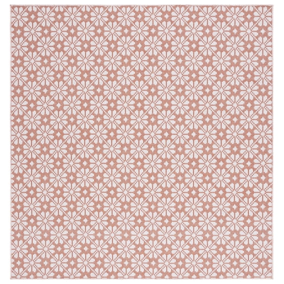 SAFAVIEH Martha Stewart Hampton Diamond Indoor/Outdoor Area Rug, Terracotta, 6'5" x 6'5" Square