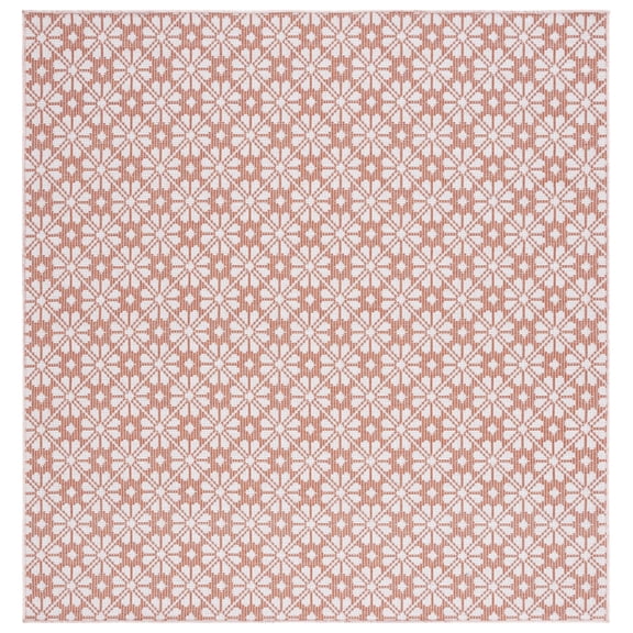 SAFAVIEH Martha Stewart Hampton Diamond Indoor/Outdoor Area Rug, Terracotta, 6'5" x 6'5" Square