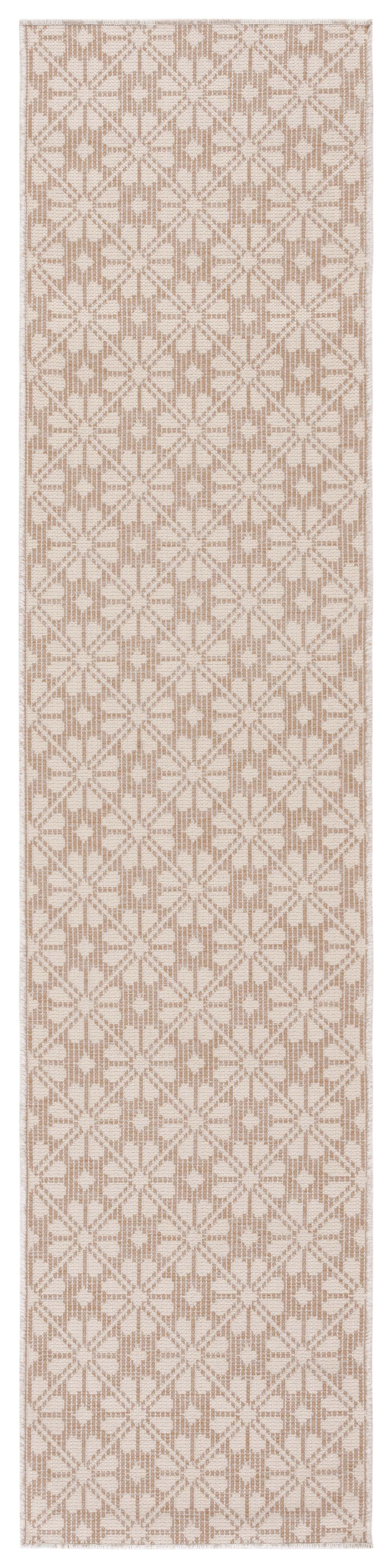 SAFAVIEH Martha Stewart Hampton Diamond Indoor/Outdoor Runner Rug, Natural/Beige, 2' x 9'