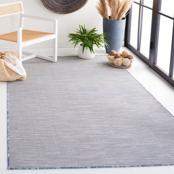 SAFAVIEH Martha Stewart Hampton Solid Indoor/Outdoor Area Rug, Navy, 5'1" x 7'6"