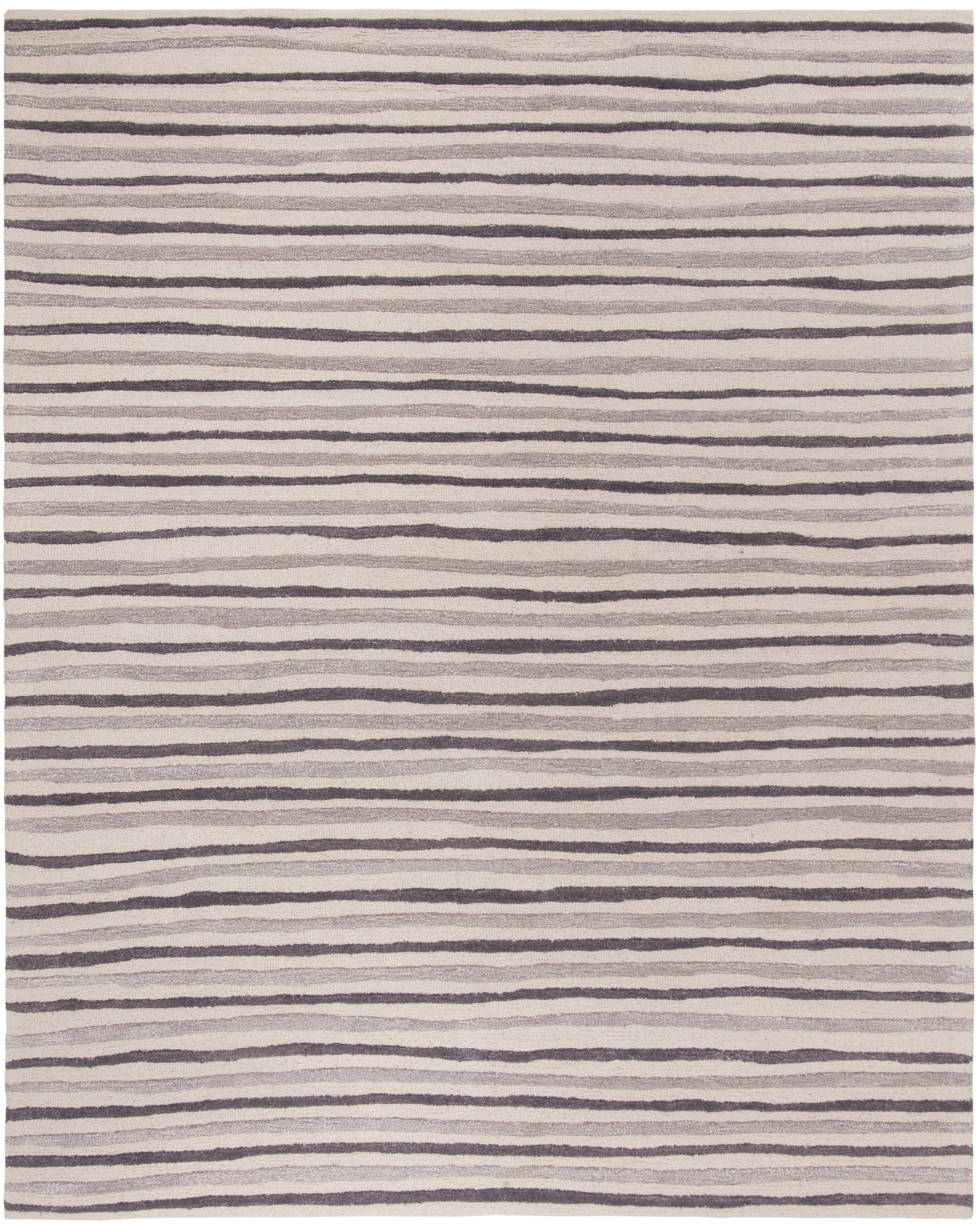 SAFAVIEH Martha Stewart Hand Drawn Stripe Area Rug, Tilled Soil Brown, 9'6" x 13'6"