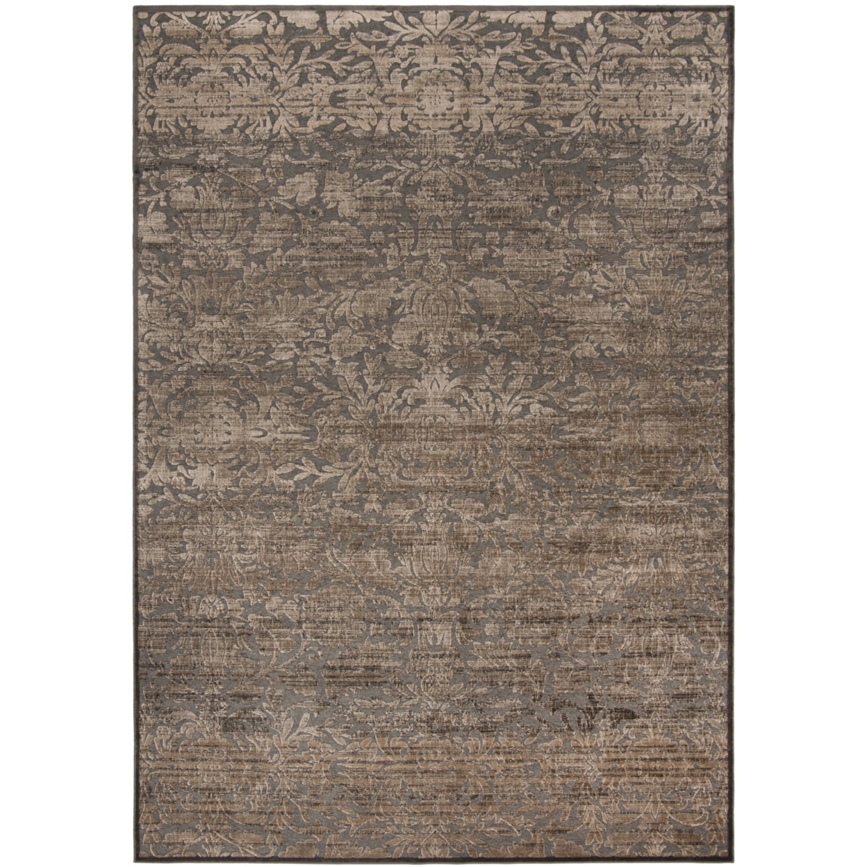 Hand-Tufted Gray Wool-Viscose Blend Rectangular Area Rug
