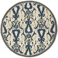 thumbnail image 1 of SAFAVIEH Martha Stewart Ikat Pendant Bordered Wool Area Rug, Clove, 4' x 4' Round, 1 of 5
