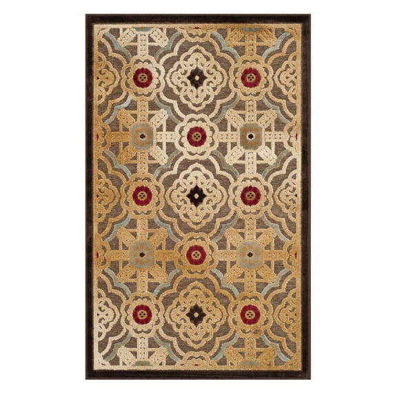 SAFAVIEH Martha Stewart Imperial Palace Geometric Area Rug, Nutmeg, 2'7" x 4'