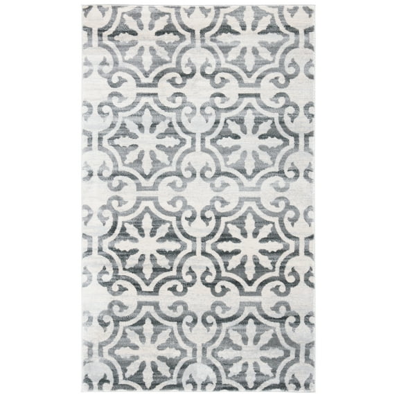 SAFAVIEH Martha Stewart Isabella Clover Area Rug, Grey/Ivory, 3' x 5'